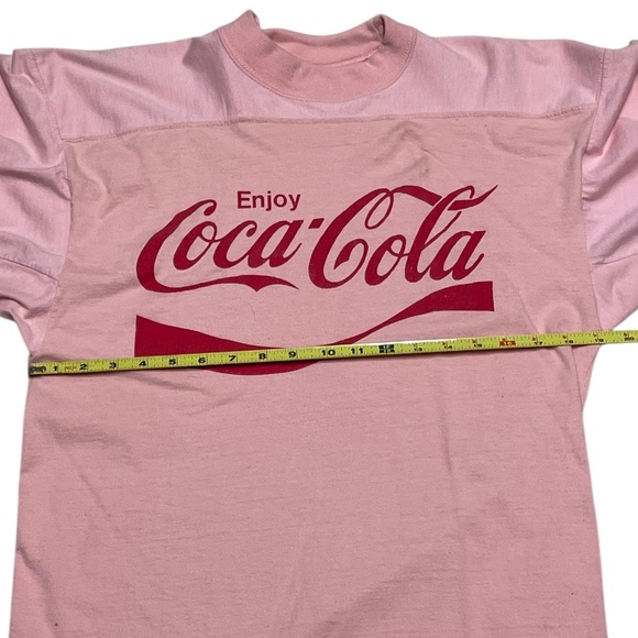 Vintage Coca Cola Long Sleeve Pink Jersey T Shirt Size L See measurements - Picture 4 of 7